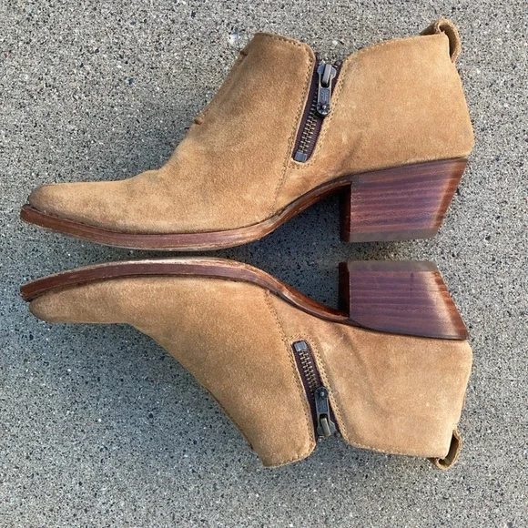 🐬 Frye Sacha Moto Shootie Tan Suede  Boot - Picture 6 of 15